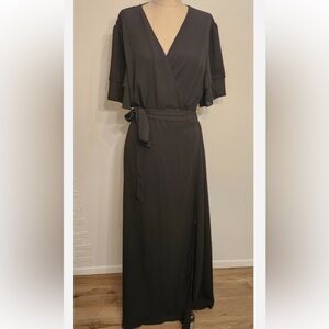Evan’s Elegant Black Wrap Dress Sz 18